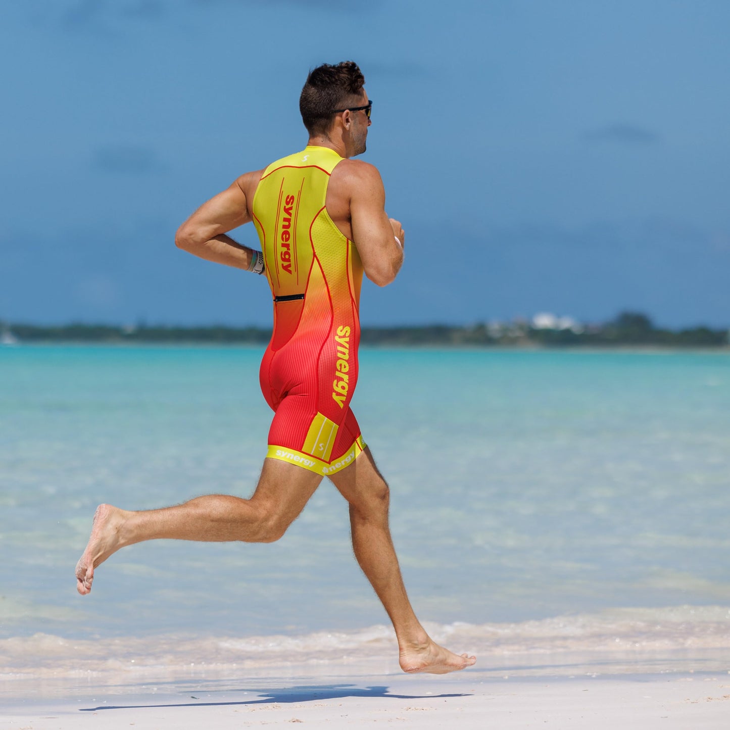 Synergy Triathlon Tri Suit - Men's Elite Sleeveless Trisuit (Carbon Compound, X-Large)