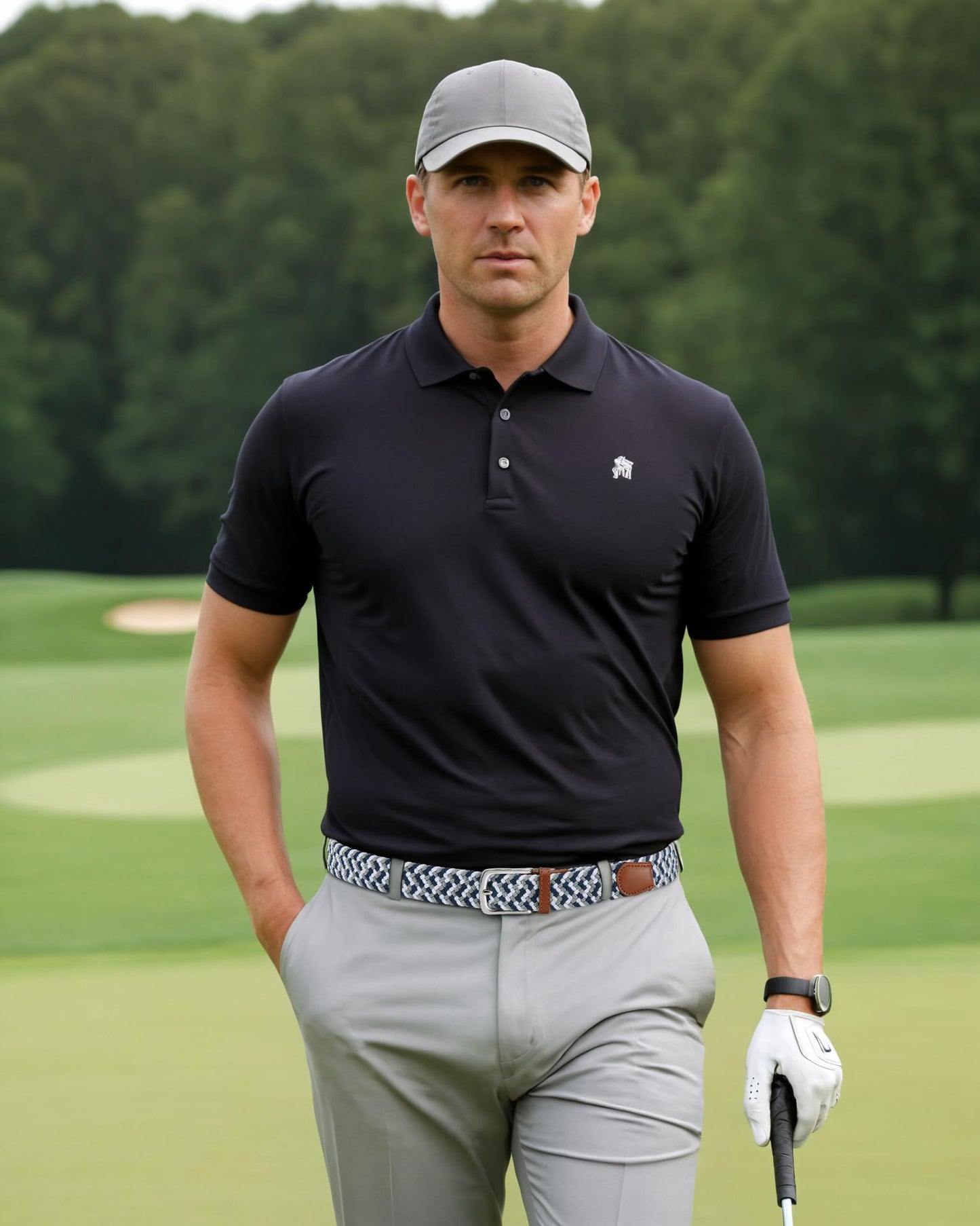 CHAOREN Stretch Belts for Men - Braided Elastic Golf Belt for Men 1 3/8"- Gift for Casual Jeans Shorts