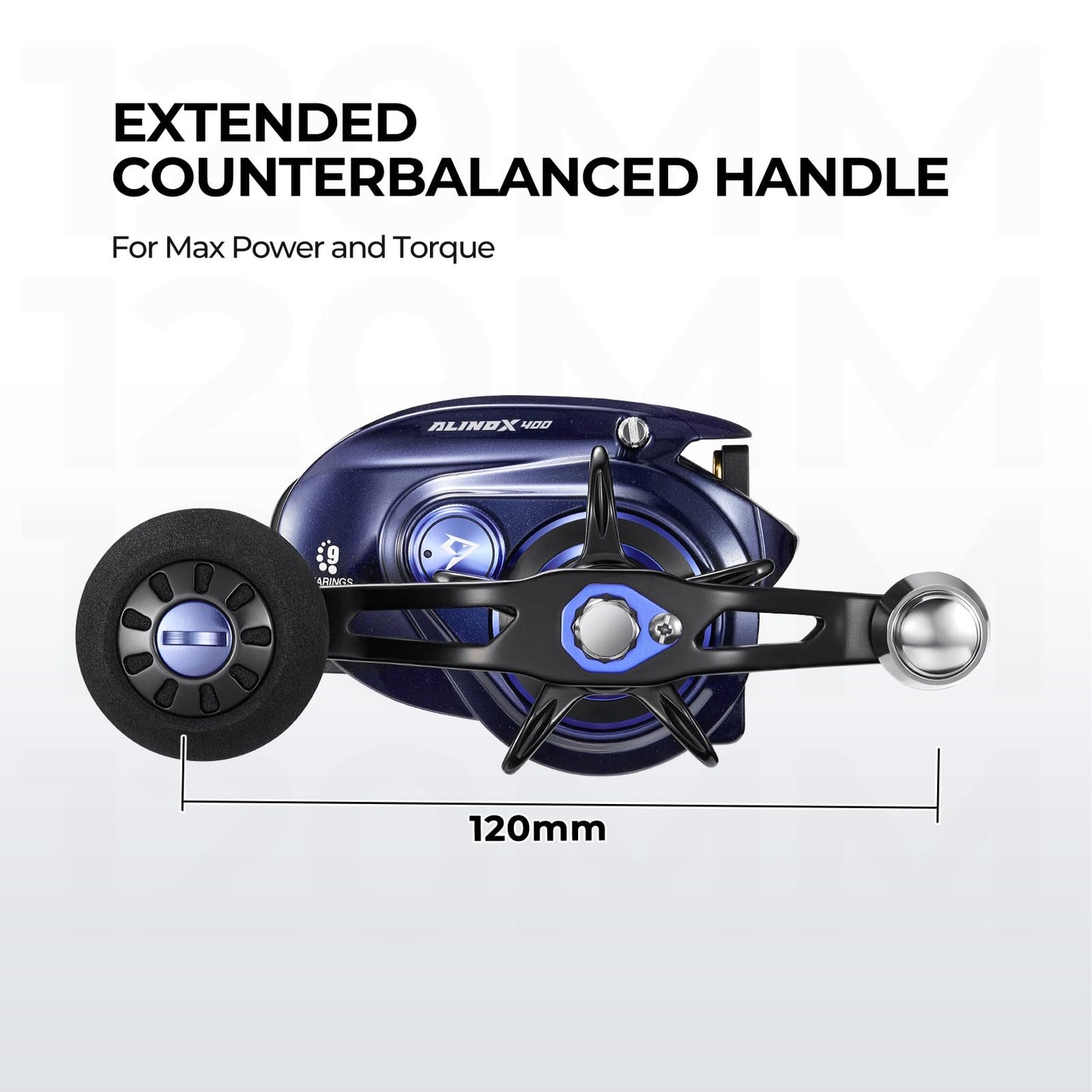 Piscifun Alinox 400 Baitcaster Fishing Reel, 35Lbs Max Drag Aluminum Alloy Frame Baitcasting Reel, 8.1:1 Gear Ratio Freshwater & Saltwater Low Profile Casting Reel for Musky, Blue-Violet Right Handle