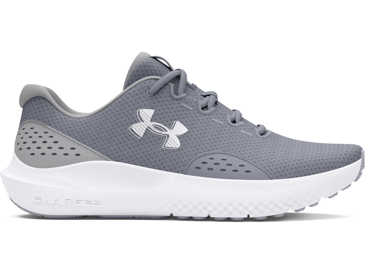 Under Armour Men's Charged Surge 4, (101) Steel/Mod Gray/White, 12.5, US