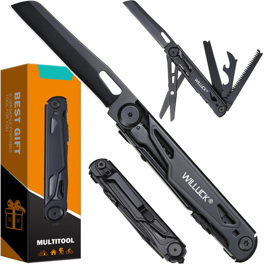 Multitool Pocket Knife - Multi tool, 9 in 1 Edc Knife - Pocket Knife for Men, Multitool for Camping, Hiking, Survival - Portable Multitool Gadgets Edc, Gifts for Men, Stocking Stuffers for Men