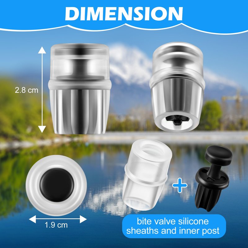 Enhon 6 Pack Bite Valve Replacement Sheath for Water Bladder, Compatible with Osprey Packs Hydraulics Reservoirs, Hydration Pack Bite Valve Silicone Nozzle Mouthpiece Replacement (Black)