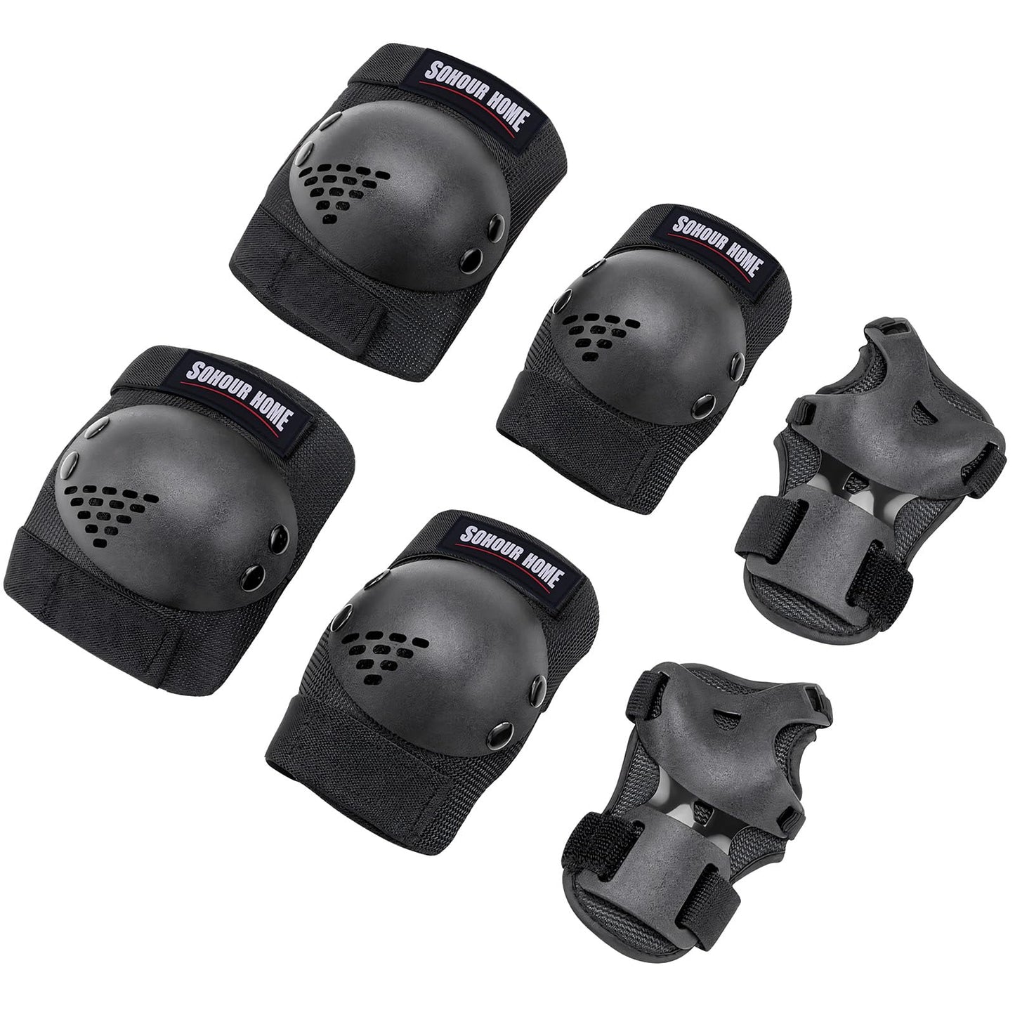 SOHOUR HOME Kids/Youth Knee Pads Elbow Pads Wrist Guards 3 in1Protective Set, for 3-15 Years Child Roller Skates, Cycling, Inline Skating, Skateboard, BMX Bike, Balance Bike, Scooter Riding Sports