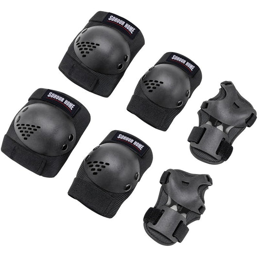 SOHOUR HOME Kids/Youth Knee Pads Elbow Pads Wrist Guards 3 in1Protective Set, for 3-15 Years Child Roller Skates, Cycling, Inline Skating, Skateboard, BMX Bike, Balance Bike, Scooter Riding Sports