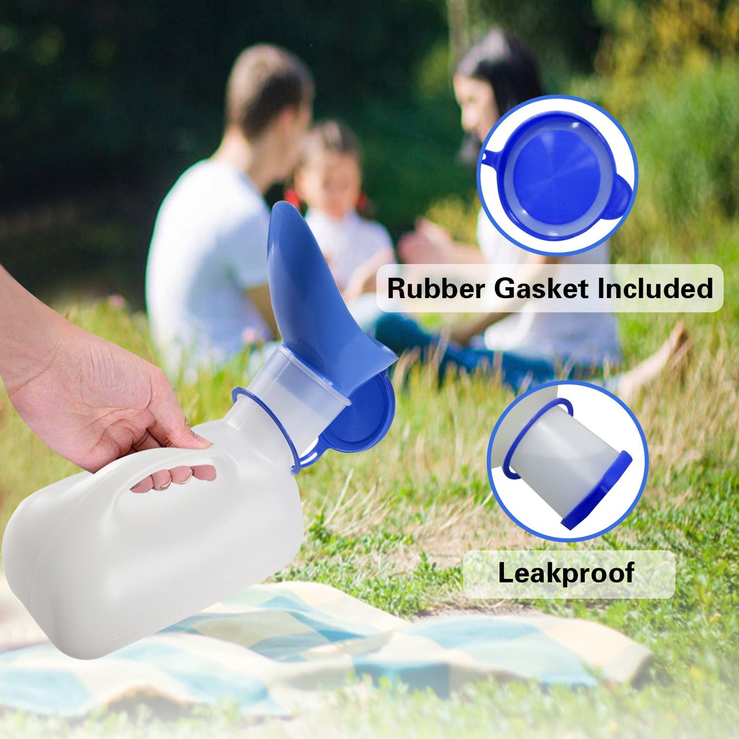 Awoken Unisex Urinal, Portable Toilet Urinal for Men and Women, Pee Bottle with a Sealed Lid and Funnel for Elderly Kids and Patients for Camping Outdoor Travel