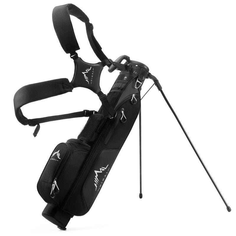 UNIHIMAL Par 3 Golf Lightweight Stand Carry Bag PRO with Dual Shoulder Straps –Pitch n Putt Golf Bag Easy to Carry and Durable for The Driving Range and Executive Courses – 31.5 inches Tall (Black)