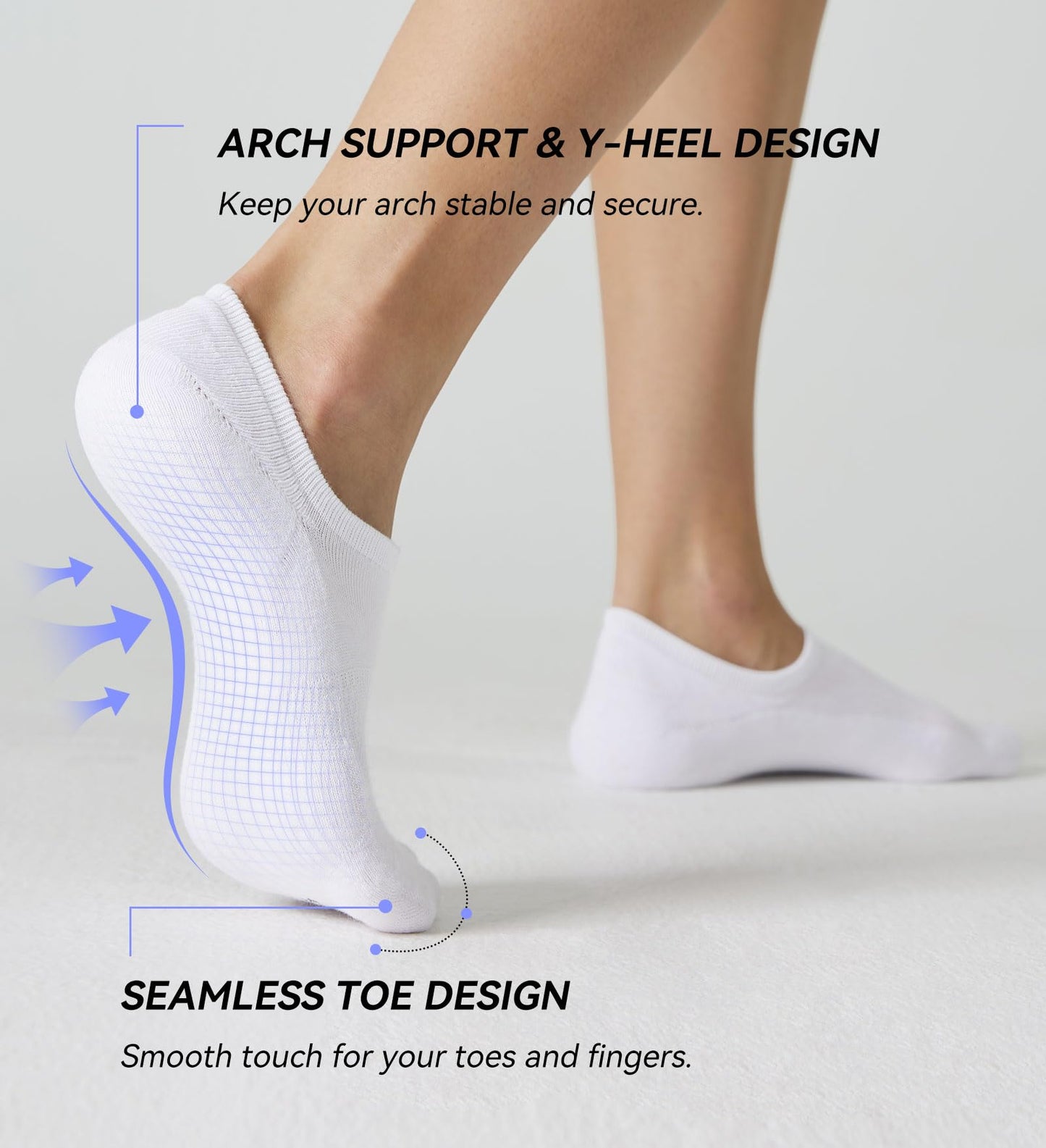 FITRELL No Show Socks Womens and Men - Athletic Cushioned Low Cut Ankle Socks Invisible Non-slip Liner, 3 Pairs Black+White+Grey, Medium