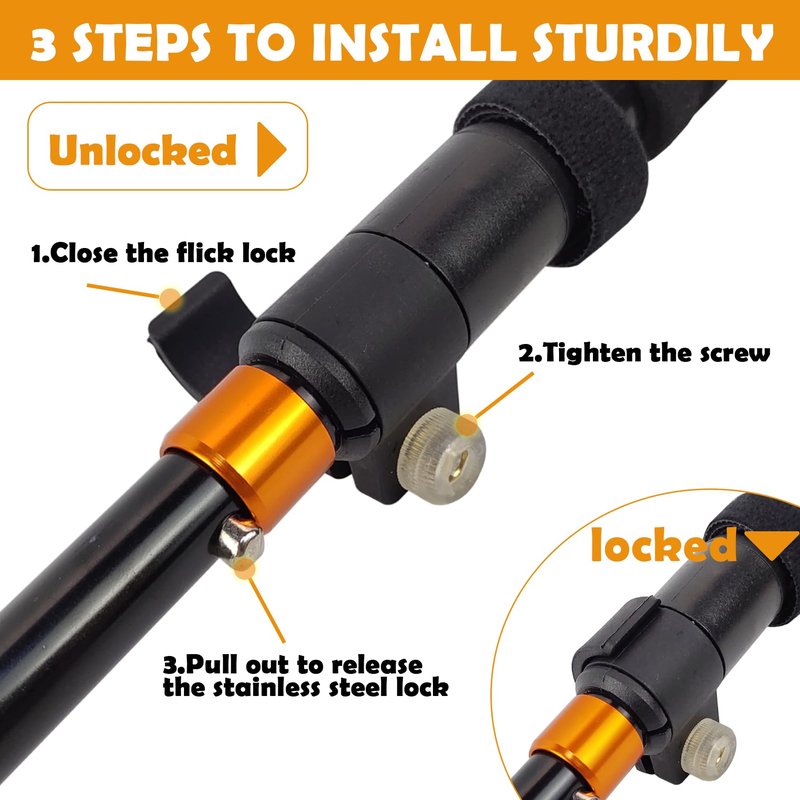 Aventik Foldable Wading Staff for Fly Fishing 55.1'' Retractable Fishing Wading Stick Aluminum Body Corrosion Resistance Water Depth Safety Gear(WS-093)