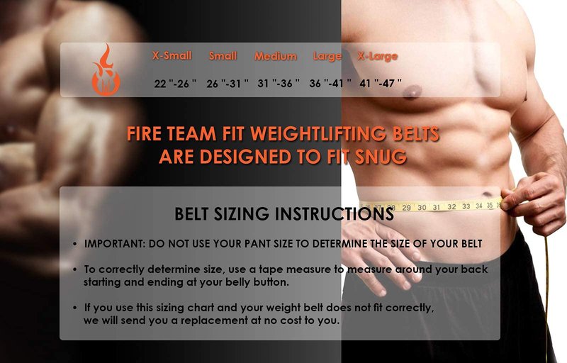 Fire Team Fit 4 Inch Weight Lifting Belt for Men and Women, Back Support for Powerlifting, Squats, Deadlifts, Weightlifting & Cross Training Workout (Black, Small)