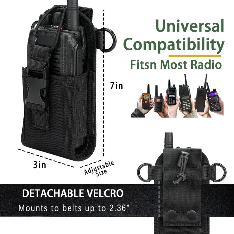 Radio Holster for Firefighter Bundle Set, Includes Radio Strap and Moveable Mic Holder, Duty Belt Holder, Anti-Sway Strap for EMS EMT Firefighters Polices
