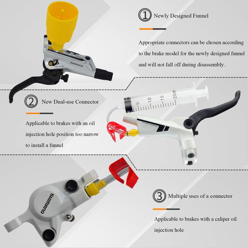 CYCOBYCO Universal Bicycle Hydraulic Disc Brake Bleed Kit - Compatible with Shimano Tektro Magura Hayes Formula Hope Giant and Other High-Performance Brake Systems