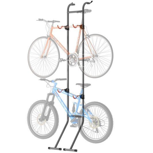 Suchtale 2 Bike Rack, Bicycle Rack, Bike Storage Rack for Garage, Gravity Bike Stand, Indoor Bike Organizer, Floor Vertical Bicycle Holder, Adjustable Wall Mount Cycle Hanger for Road Mountain Bikes
