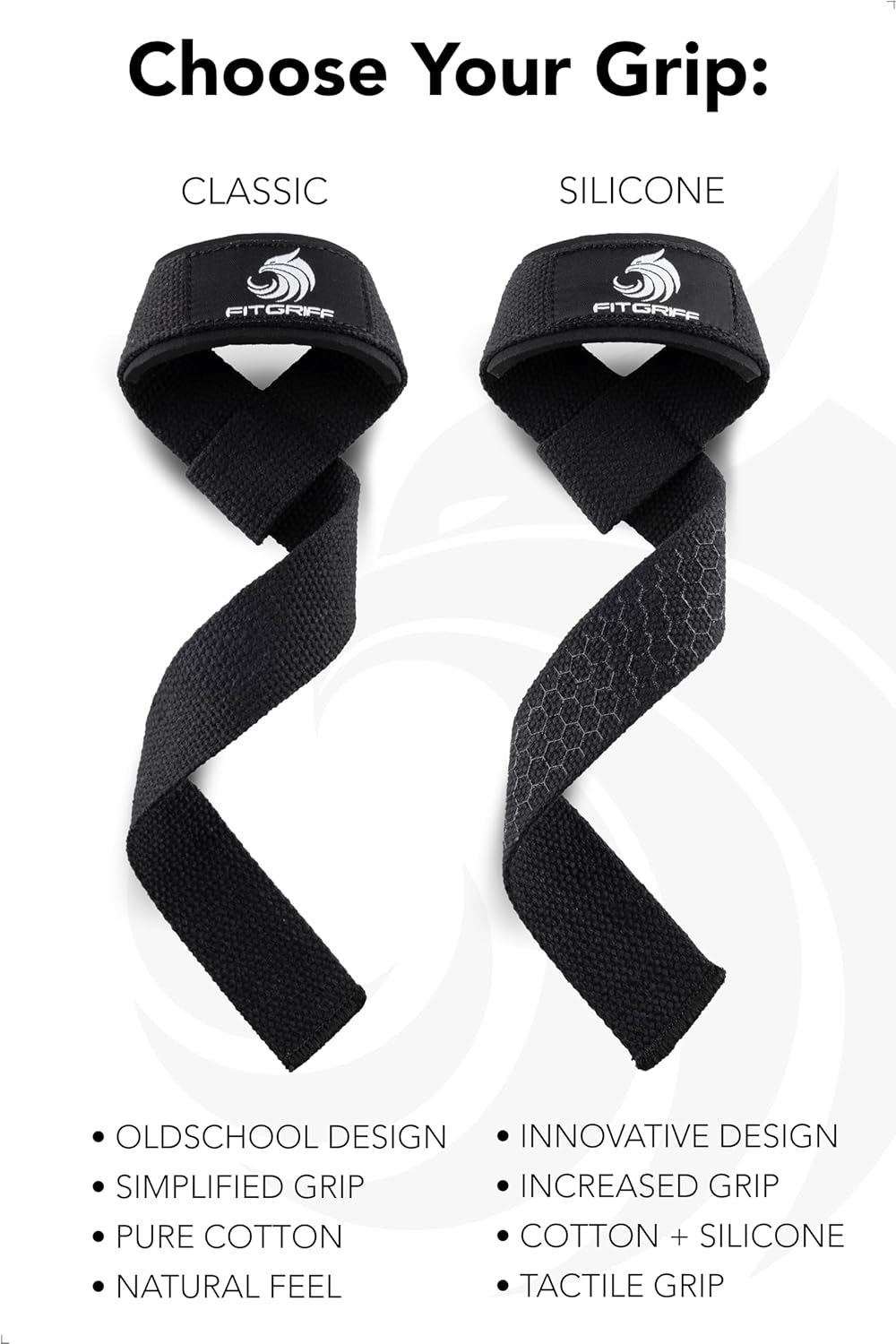 Fitgriff® Weightlifting Wrist Straps - Premium Cotton & Padded Support for Gym, Deadlift, Workout | Unisex Size
