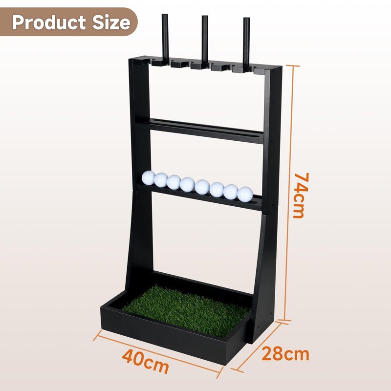 Alytree Golf Putter Stand, Golf Club Holder for 36 Balls Tray Storage & 6 Clubs & 3 Head Covers, Display Rack Organizer for Home Indoor Outdoor Office