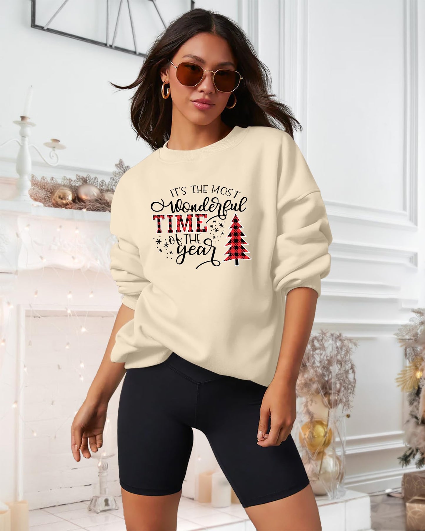 PECHAR Freezing Season Sweatshirt for Women Skeleton Christmas Graphic Shirts Long Sleeve Holiday Xmas Pullover Tops