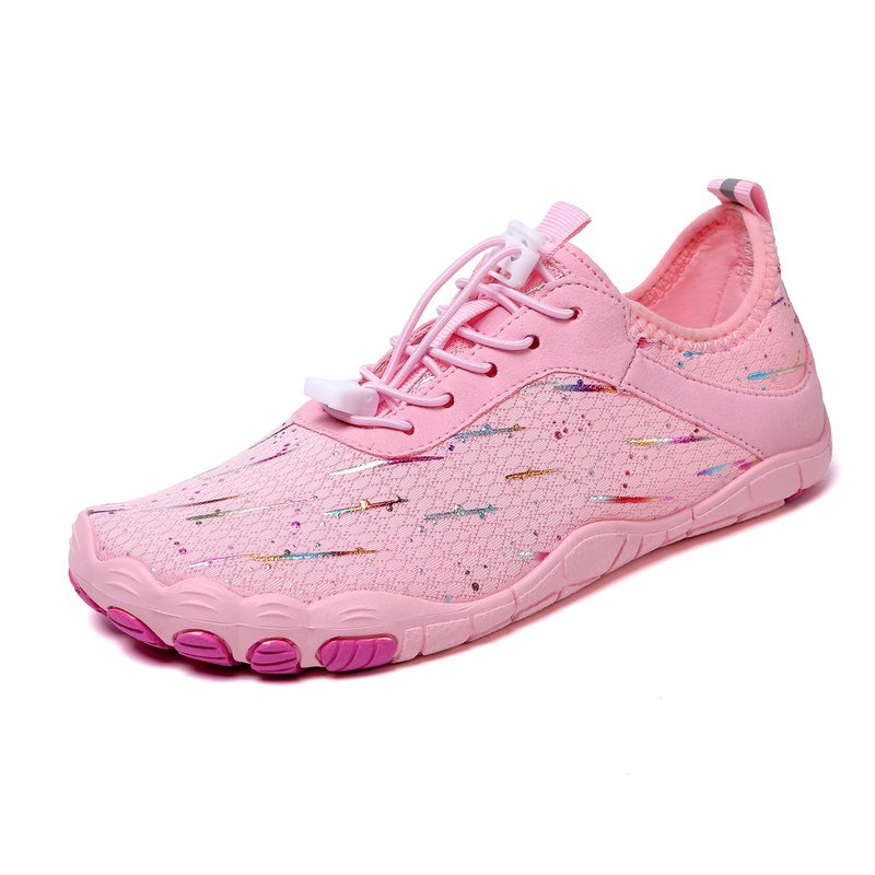 StoneLiquid Hike Barefoot Shoes for Women Men Waterproof Trail Running Healthy & Non-Slip Barefoot Footwear (Meteor-Pink, Adult, Women, 7.5, Numeric, US Footwear Size System, Medium)