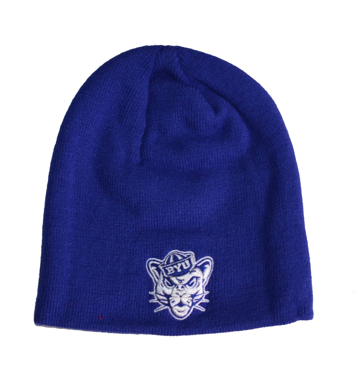 BYU Cougars Royal Blue Edge Skull Cap - NCAA Cuffless Winter Knit Beanie Toque Hat