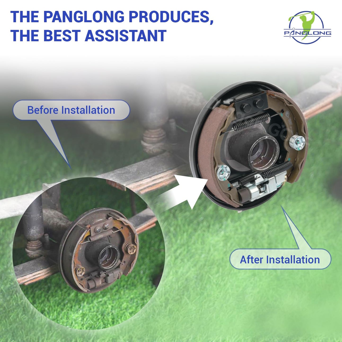 Panglong Golf Cart Brake Assembly, Fit Yamaha Rear Brake & EZGO TXT Rear Brake, Suitable for Yamaha G14,G16,G19,G20,G21,G22, EZGO TXT Medalist, OEM# 70998G01,70998-G02,JN6-F7290-03-00,JN6-F7280-03-00