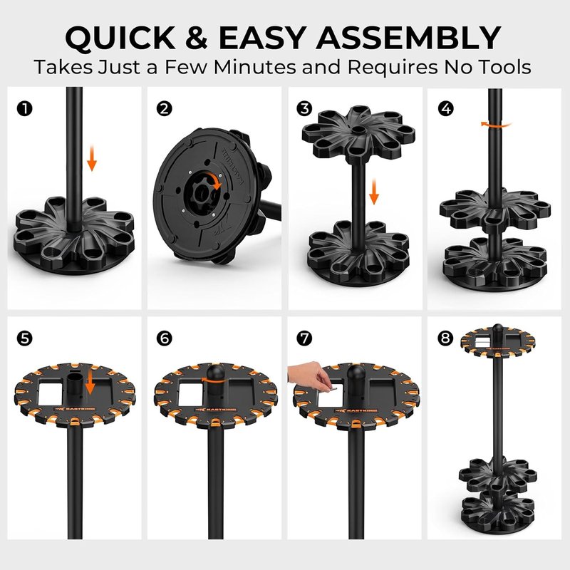 KastKing V16 Fishing Rod Holder - Space-Saving Floor Rack for 16 Rods | Durable ABS Foam Organizer