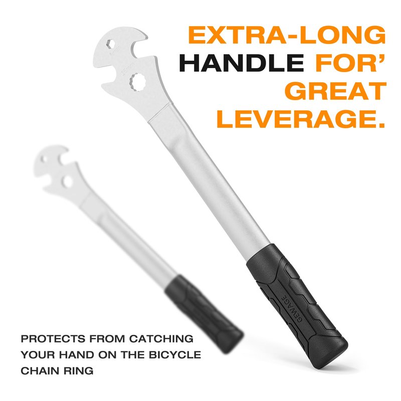 Bike Bicycle Pedal Wrench - Bicycle Pedal Removal Tool With Extra Long Handle-Pedal Spanner Double Wrench For Mountain Road Bike (Cylindrical handle)