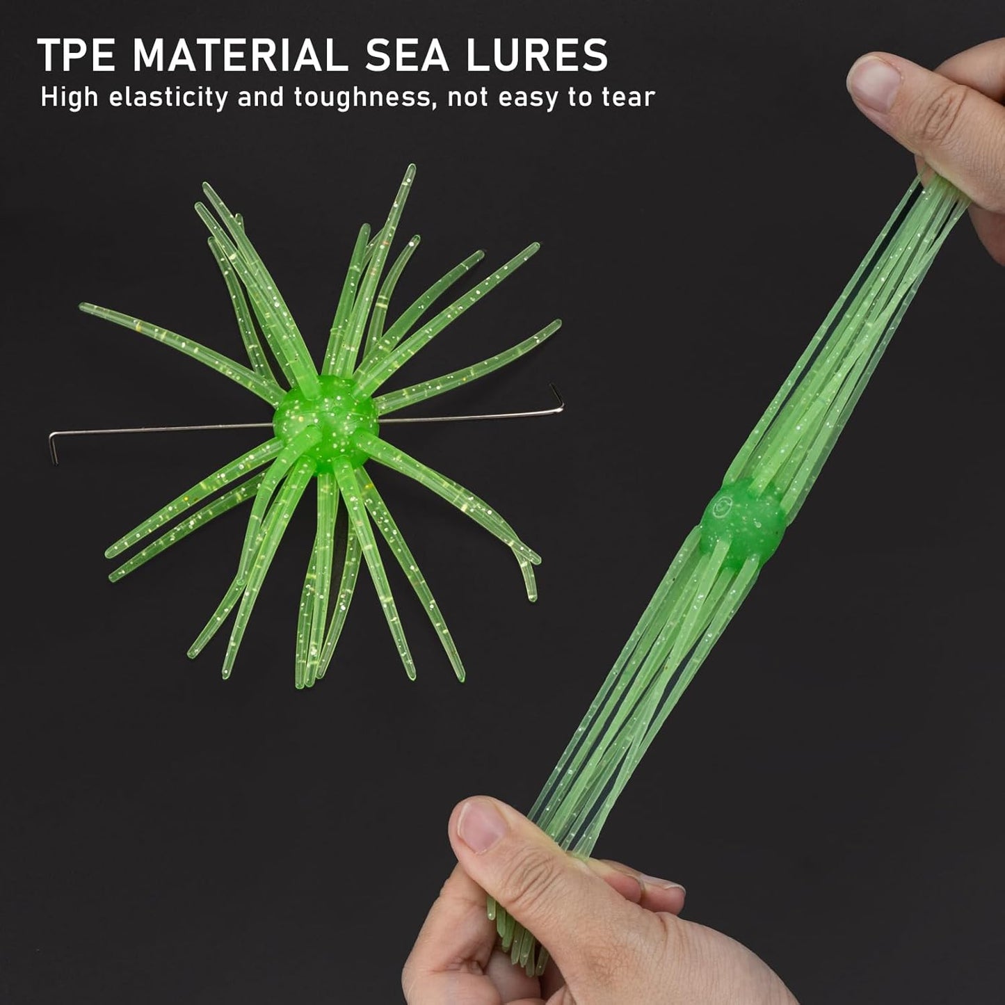QualyQualy Sea Urchin Soft Lure - Durable Tentacle Fishing Bait for Bass, Pike & Trout | TPE Material