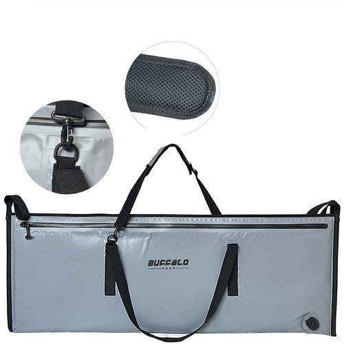 Buffalo Gear Insulated Fish Cooler 48x18in, Leakproof Kill Bag with 2 Reusable Cooler Ice Packs, Portable Waterproof Fish Bag with Adjustable Shoulder Strap, Keeps Ice-cold More than 48 Hours