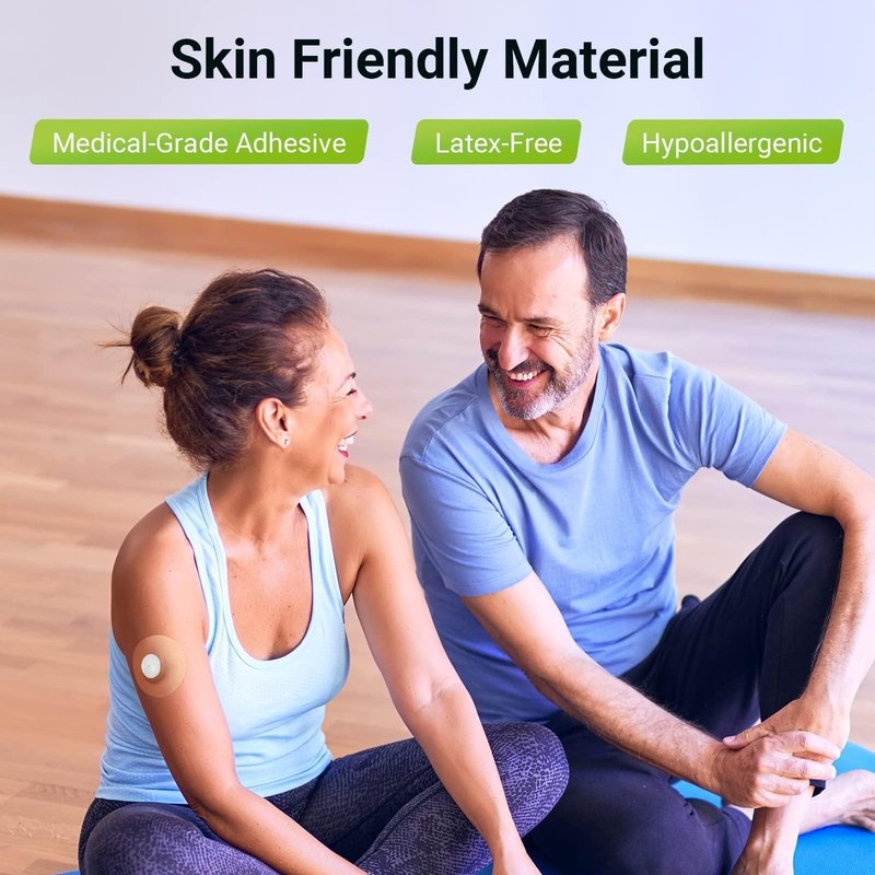 KOVOQ 40-Pack Adhesive Patches for Libre 2 & Plus & Lingo, Medtronic Guardian 4 & Simplera, Insulin Pumps, Waterproof Universal CGM Patches, 2 Reusable Protective Hardshell Covers, Latex-Free (TAN)