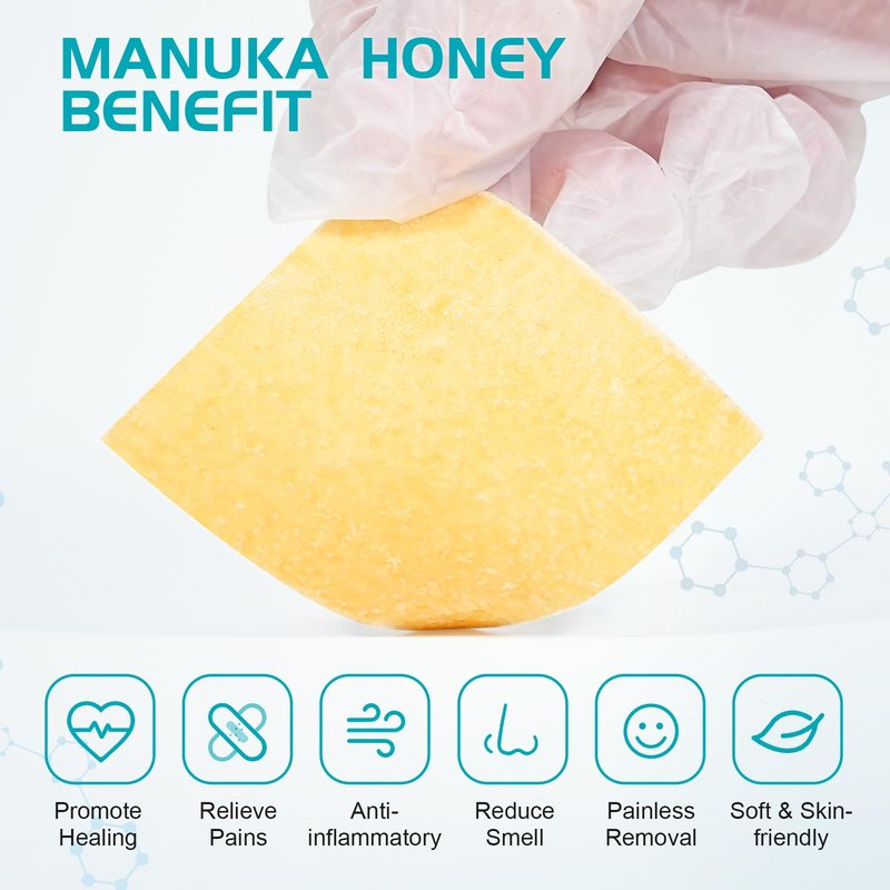 OPTITEKNIK Manuka Honey Calcium Alginate Wound Dressing 2"x2" Pack of 10, Medical Grade Manuka Honey Wound Care Bandages High Absorbency Patches for Wounds