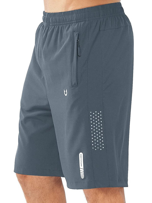 NORTHYARD Men's Athletic Running Shorts Gym Workout 7"/9"/5" Quick Dry Lightweight Sports Basketball Tennis 3 Zipper Pockets COOLGREY-9inch XL