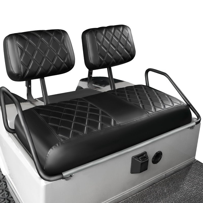 NOKINS Golf Cart Diamond Seat Covers Kit, Fit for Club Car DS Pre-2000 OEM Standard Front Seat Cushion, Golf Cart Vinyl Seat Cover, No Nails Required (Brown&Yellow 8412)