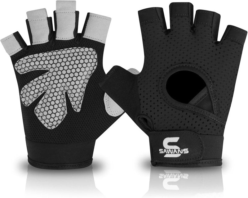 Gym Gloves for Men & Women - Breathable Weight Lifting Gloves with Non-Slip Grip | Silicone Palm Protection for Fitness Training