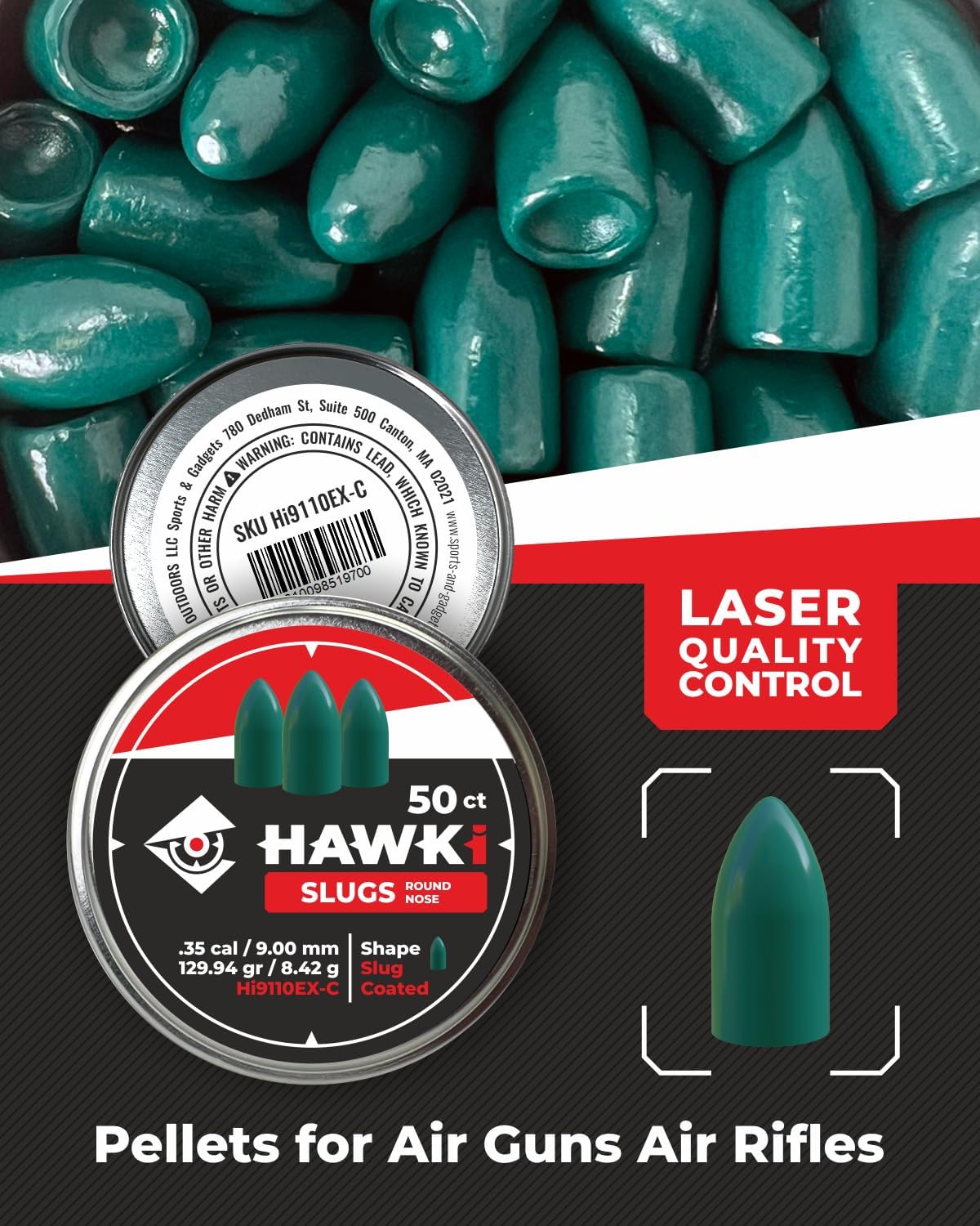 Airgun Pellets for Target Shooting & Hunting - High Precision, .177 Caliber