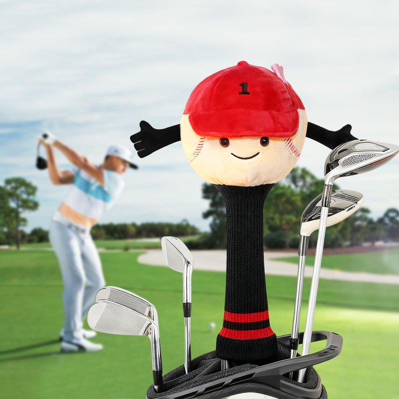 Funny Baseball Golf Driver Headcover Plush Cartoon Animal Golf Club Head Covers Golf Club Covers Driver Cover Fits 460cc Driver Head