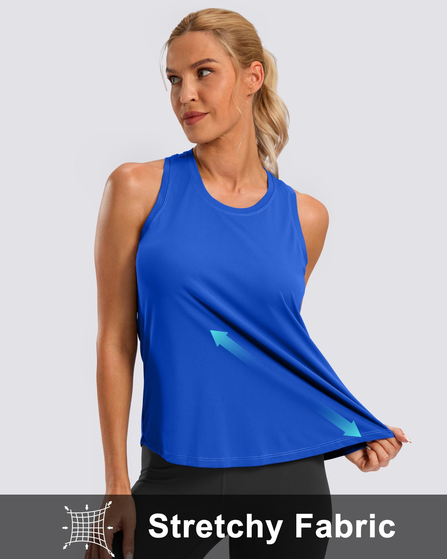 G Gradual Women's Workout Tank Tops Racerback Athletic Yoga Tops Loose Fit Sleeveless Running Gym Sports Shirts for Women(Royal Blue,L)