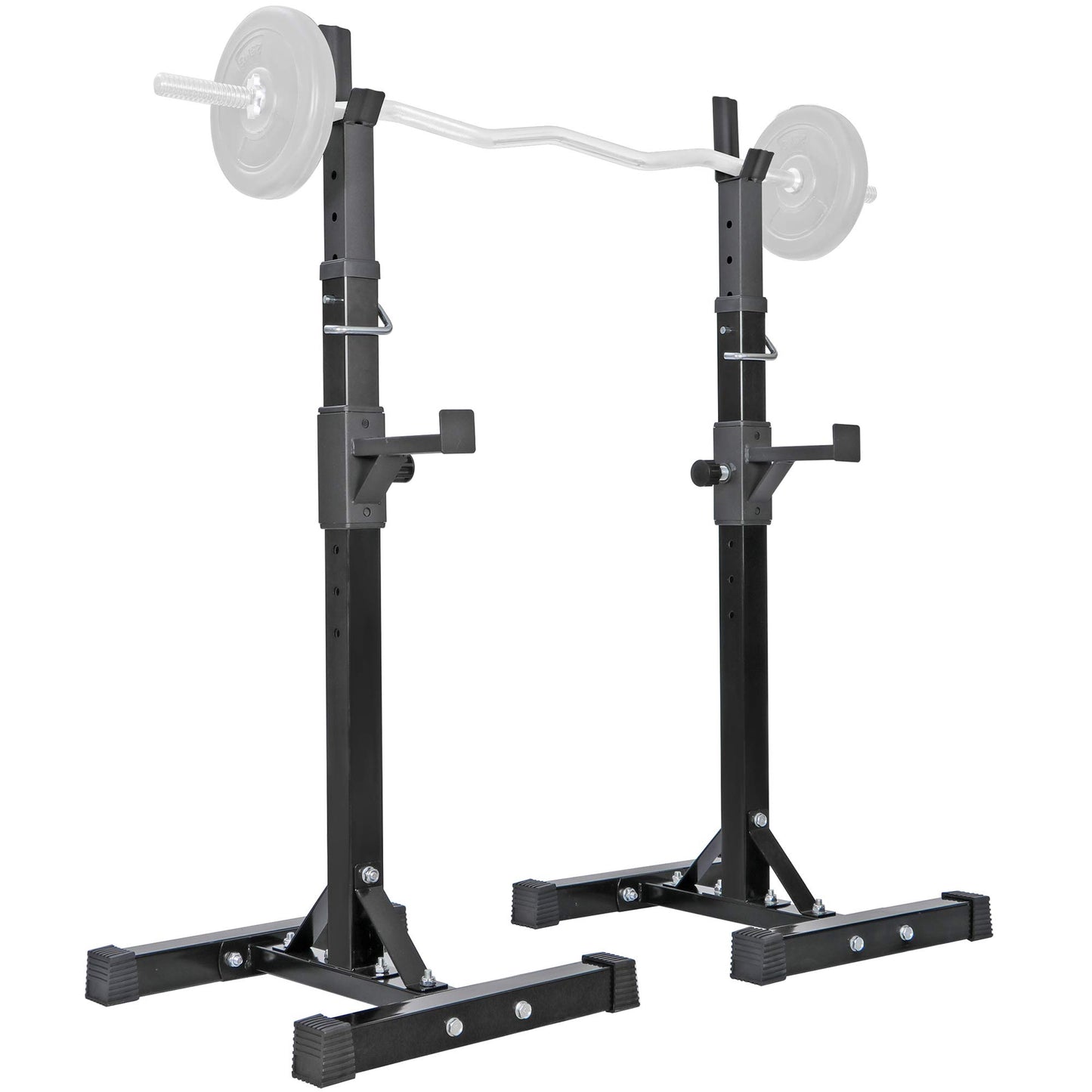 ANT MARCH Pair of Adjustable Height 40"-66" Portable Dumbbell Racks Sturdy Steel Squat Rack Barbell Free Bench Press Stands Home Gym Load 550Lbs Dipping Station