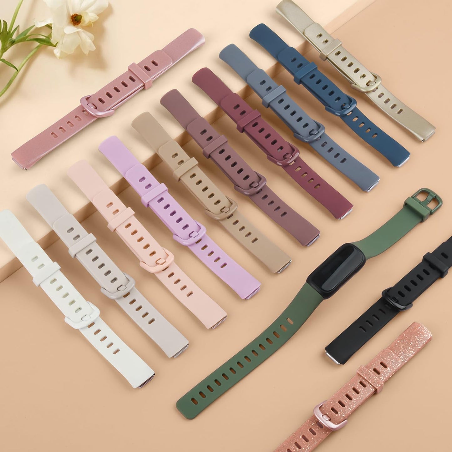 Vancle 4 Pack Bands Compatible with Fitbit Inspire 3 Bands for Women Men, Sport Silicone Adjustable Replacement Straps for Fitbit Inspire 3 Fitness Tracke (Black/Navy Blue/Pine Green/Starlight)