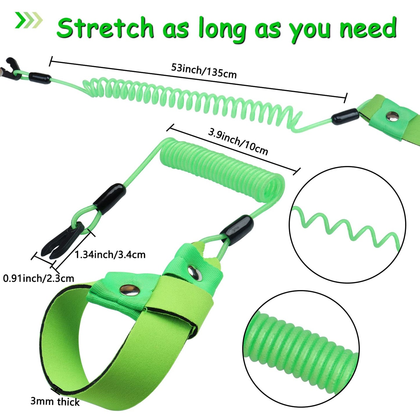 Boat Kill Switch Lanyard Suit for All Yamaha Jet Ski,Waverunner, Marine Outboard Motor Engine Cut Off Stop Tether Wrist Strap, EW2-68348-00-00 Replacement (Green)