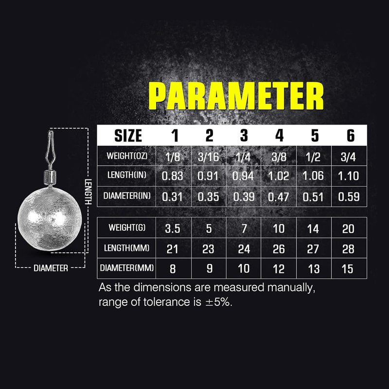 Fishing Weights - Removable Round Lead Sinker for Bass | Perfect for Freshwater Drop Shot