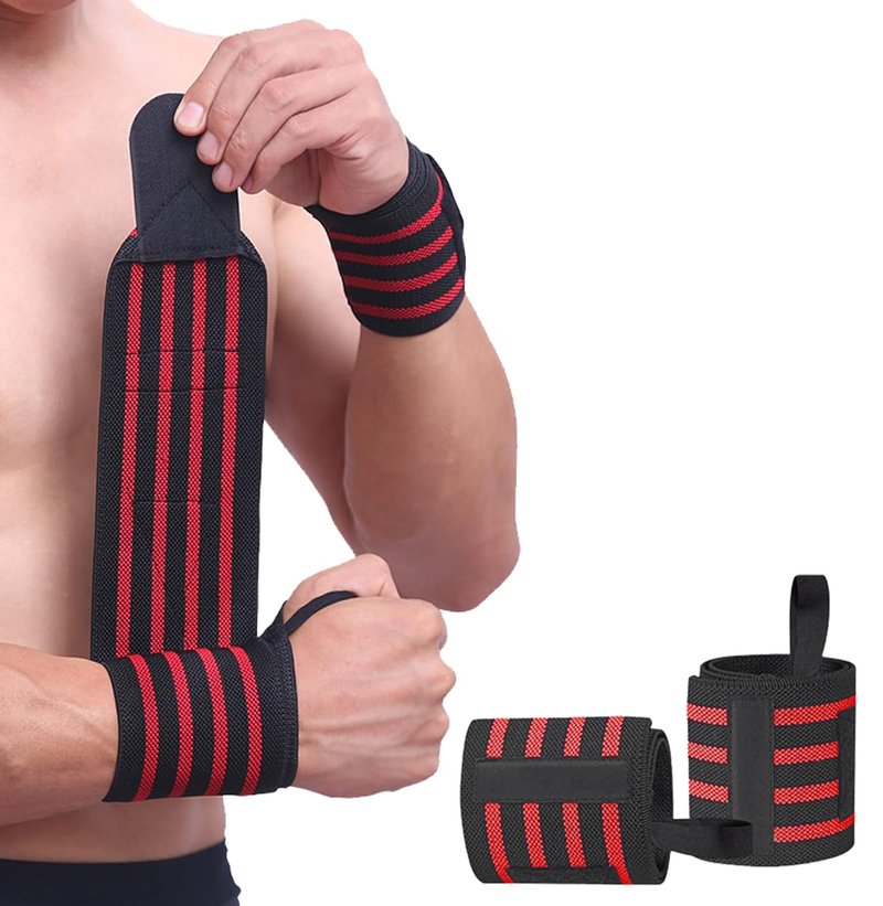 Wrist Wraps for Weightlifting - 2 Pack Wrist Brace Straps for Carpal Tunnel Relief | Red