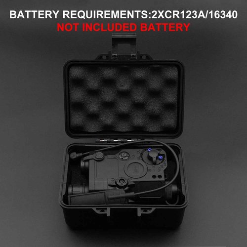 Zhongren Airsoft Tactical 3 in 1 PEQ 15 IR Laser White LED Flashlight + Red/Green Laser Sight for AEG GBB CQB for Outdoor Paintball Hunting (Black)