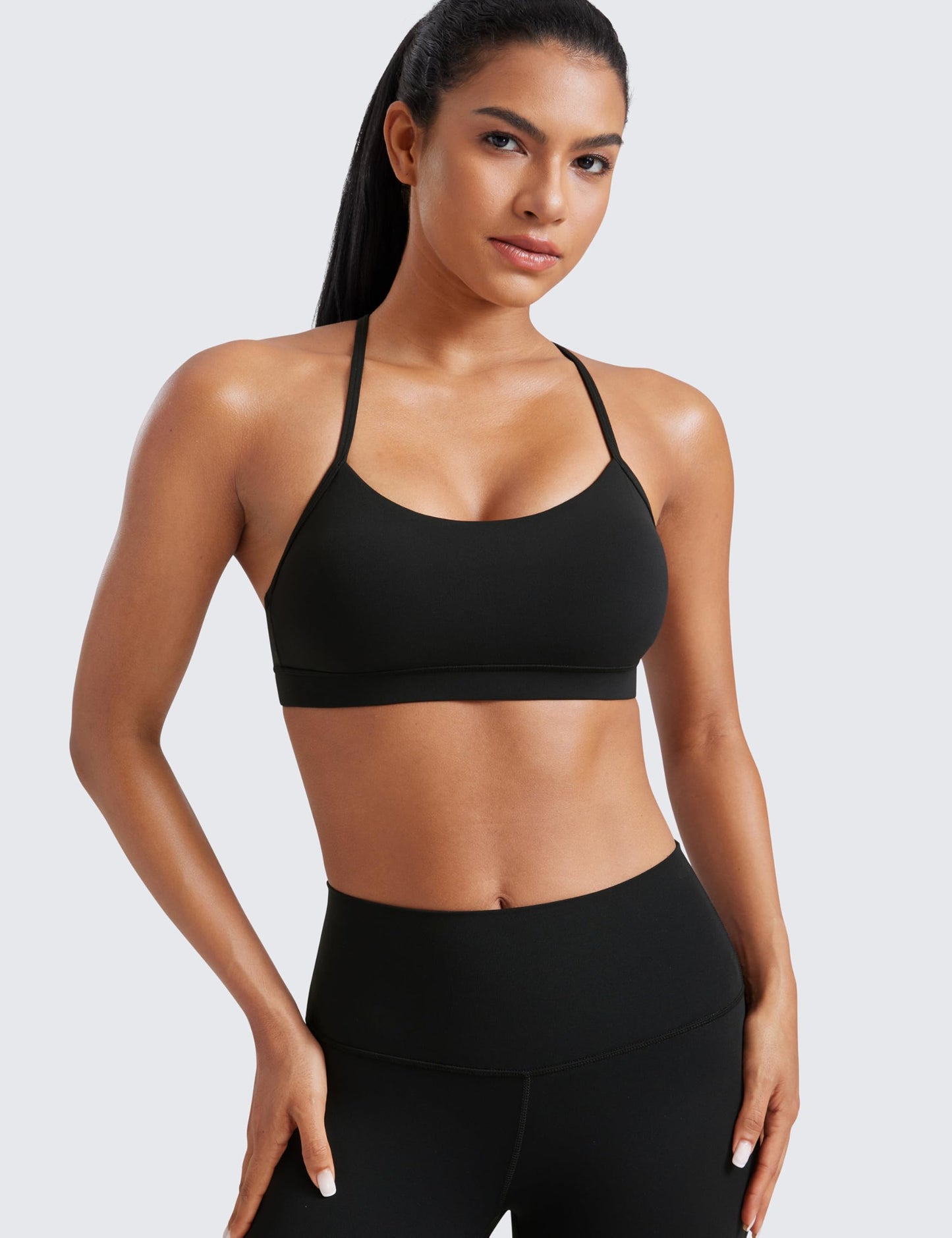 CRZ YOGA Butterluxe Y Back Sports Bras Black Large
