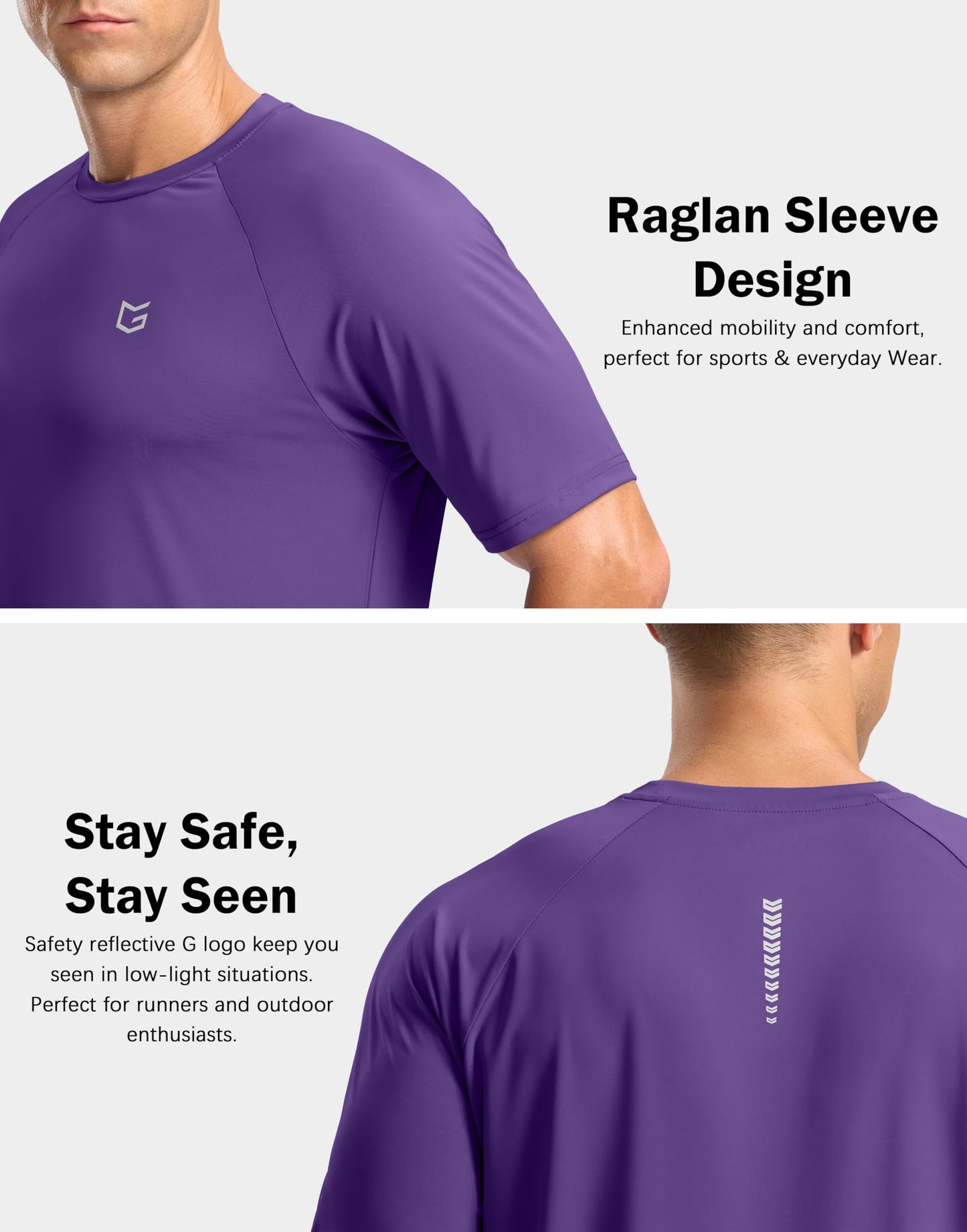 Men's Athletic Workout T-Shirts Moisture Wicking Cooling Running Shirts Short Sleeve Performance Tee for Gym Tennis(Purple,4XL)