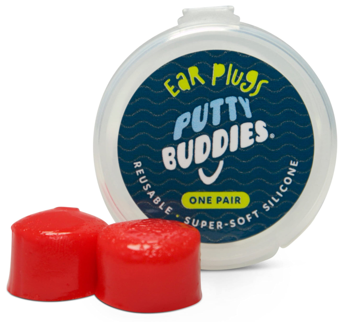 PUTTY BUDDIES Original Swimming Earplugs, 3-Pair Pack (Red/Blue/Yellow)