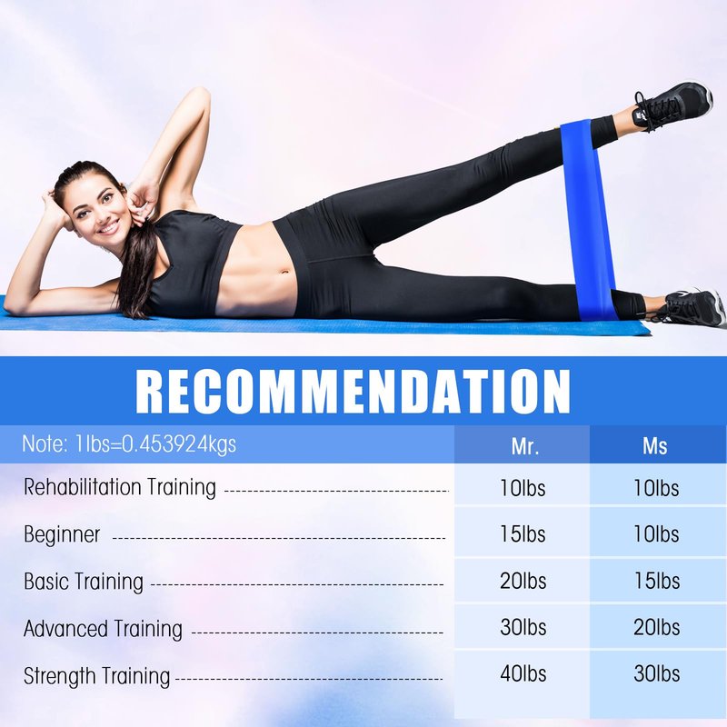 Deekin 20 Pcs Resistance Bands Resistance Loop Exercise Bands Exercise Equipment Elastic Drap Ring for Women and Men Home Fitness, Gym, Yoga(25-30 Lbs,Blue)