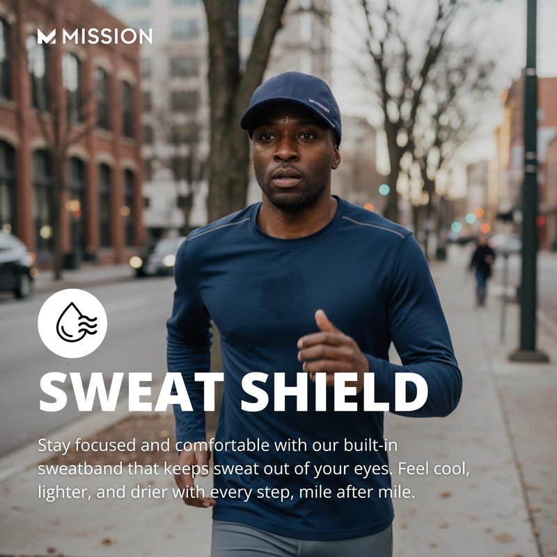 MISSION Cooling Performance Hat, Unstructured Low-Profile Adjustable Fit - UPF 50 - for Running, Workouts & Outdoors (Charcoal)