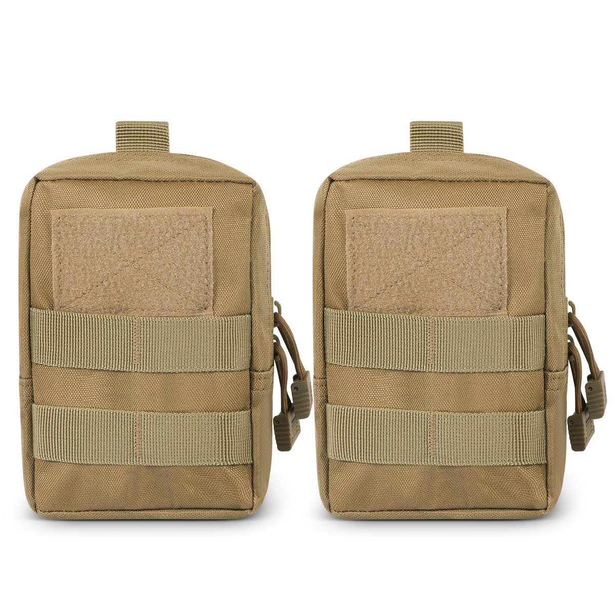 Gogoku 4-Pack Molle Pouch Tactical Molle Pouches Compact Utility EDC Waist Bag Pack Khaki