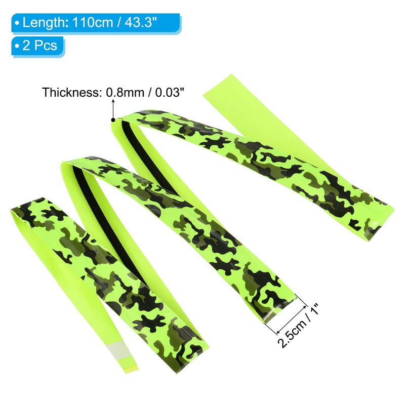 PATIKIL Racket Overgrip with Damping Ridges, 2 Pack PU Grip Tape Non-Slip Absorbent Camo Pattern for Tennis Badminton Fishing Rod, Green