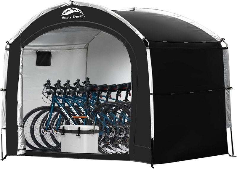 Portable Bicycle Storage Shed Tent - Waterproof 210D Oxford Fabric | Holds 2-8 Bikes, Ideal for Garden Tools & More
