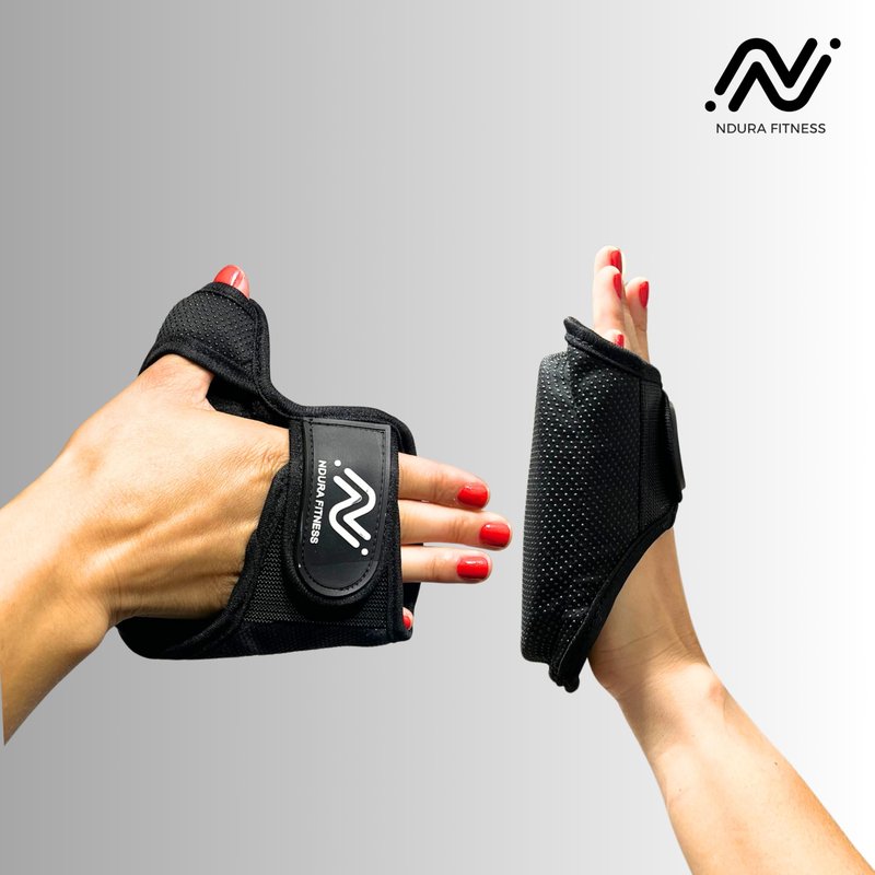 Ndura Fingerless Workout Gloves for Women Gym, Spinning, Yoga, Pilates, Indoor Cycling - Full Palm Protection, Watch Friendly, Washable Thick Padded Weight Lifting Gloves for Women