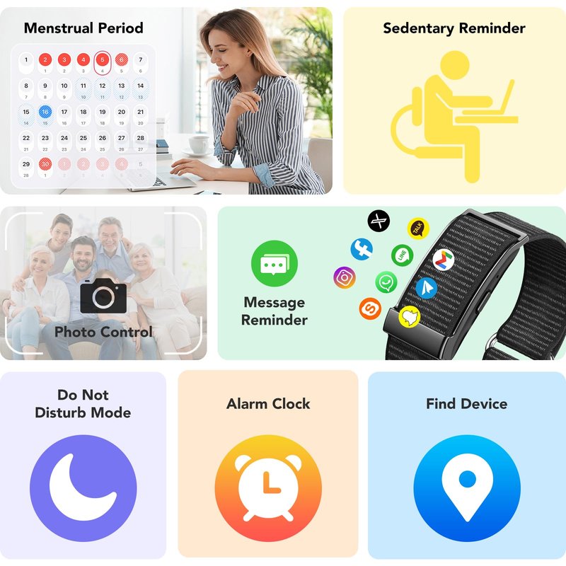 Ajblg Health Activity Fitness Trackers, 2025 Wearable Smart Bracelet, 120+ Sport Modes Smart Band, All-Day Continuous Heart Rate Blood Pressure Stress HRV Monitor, 24H Sleep Tracker with Free App